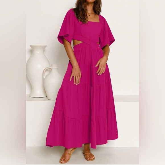 Pink Cut-out Maxi Dress - Picture 2 of 3